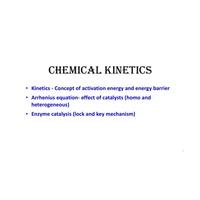 Chemical Kinetics Engineering Chemistry BCHY101L