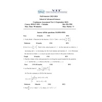 Calculus [BMAT101L] CAT-1 B2 2023-2024