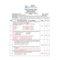 Engineering Chemistry [BCHY101L] CAT-1 C2 2023-2024