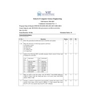 Microprocessors and Microcontrollers [BECE204L] CAT-1 G2 2024-2025 Question Paper + Answer Key