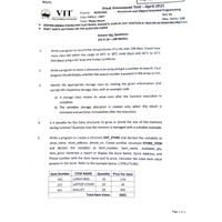 Final Assessment Test – April 2025 | Structured and Object-Oriented Programming | BCSE102L | Slot E1