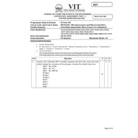 Microprocessors and Microcontrollers [BECE204L] CAT-1 B1 2024-2025 Answer Key
